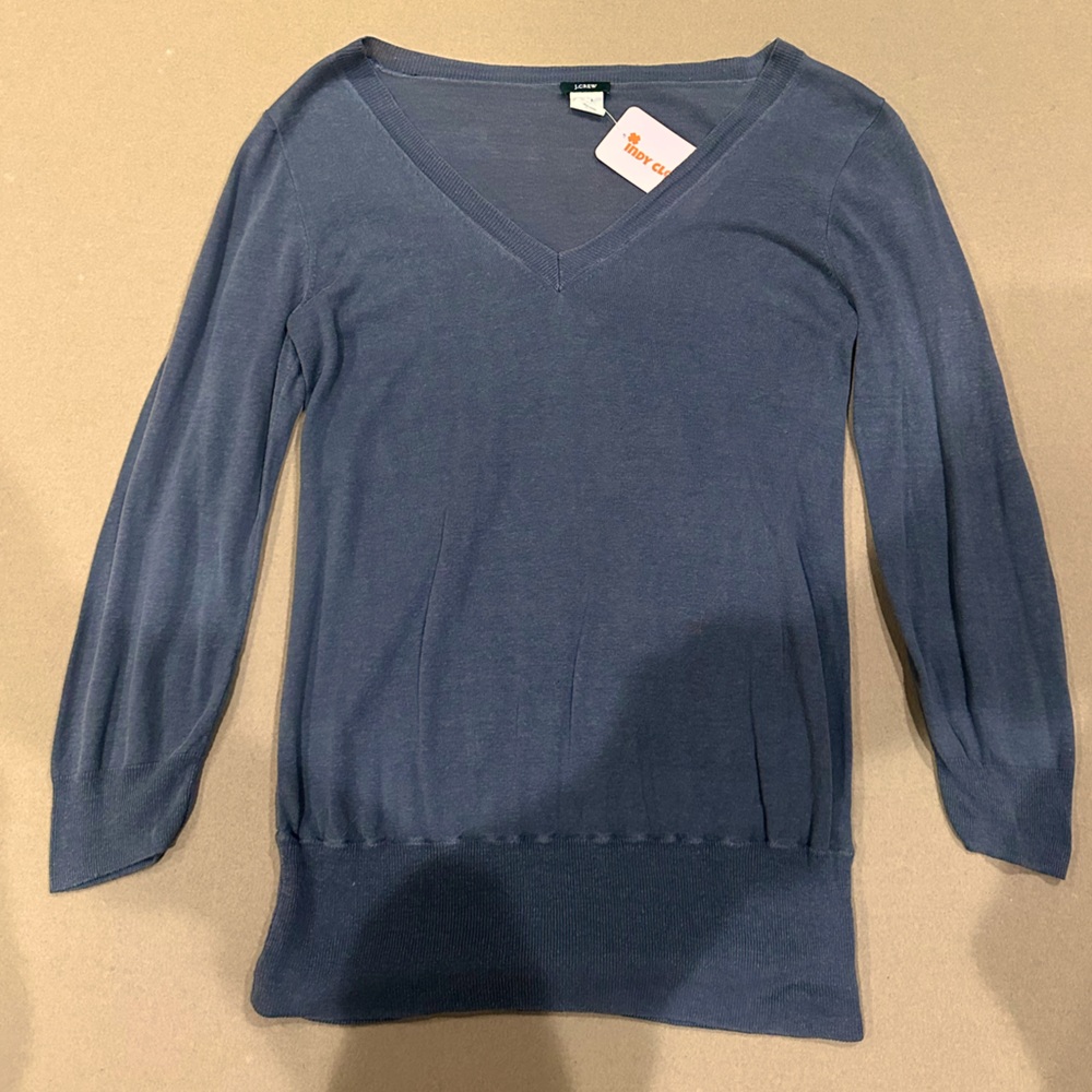 J Crew Grey V Neck Top